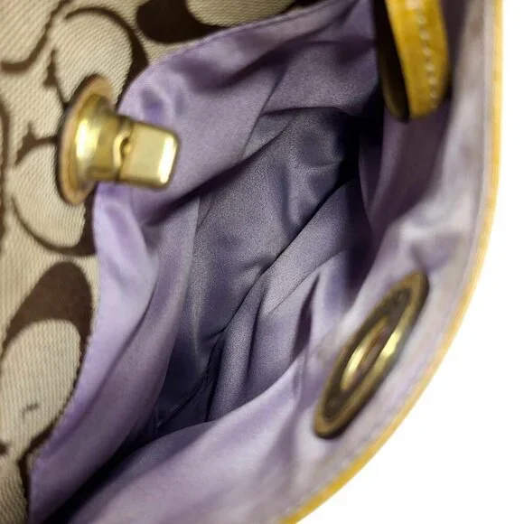 COACH Signature Canvas small crossbody bag in tan with turnlock - Picture 8 of 9